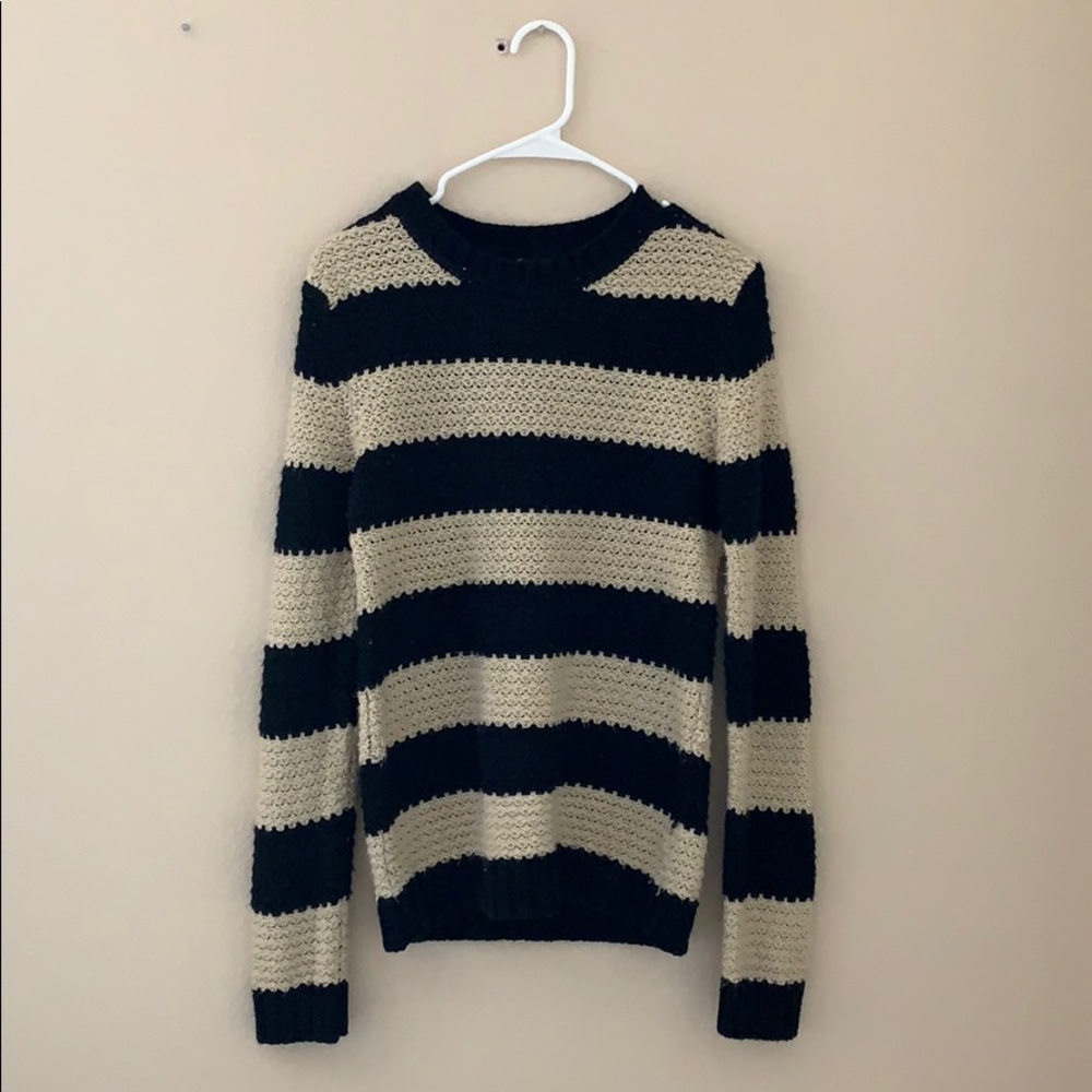 Black and Cream Striped Sweater